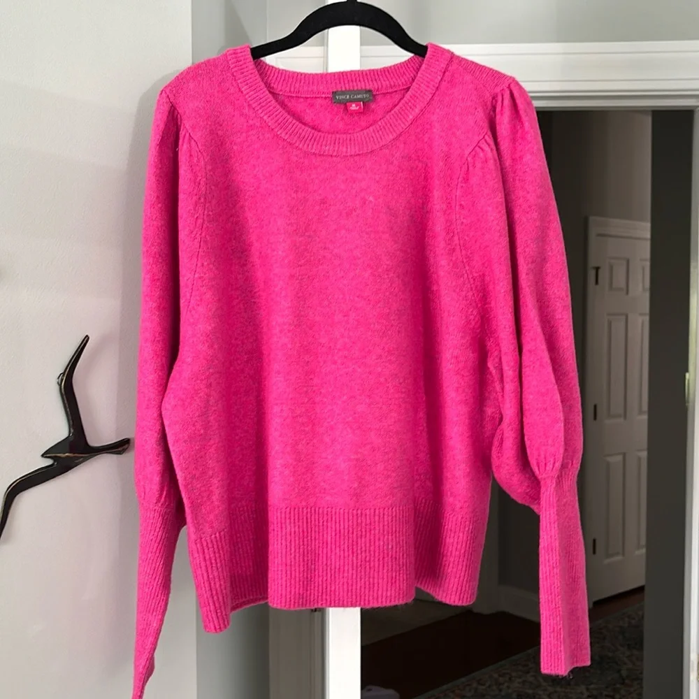 Vince Camuto Pink Ruffled Long Sleeve Sweater XL